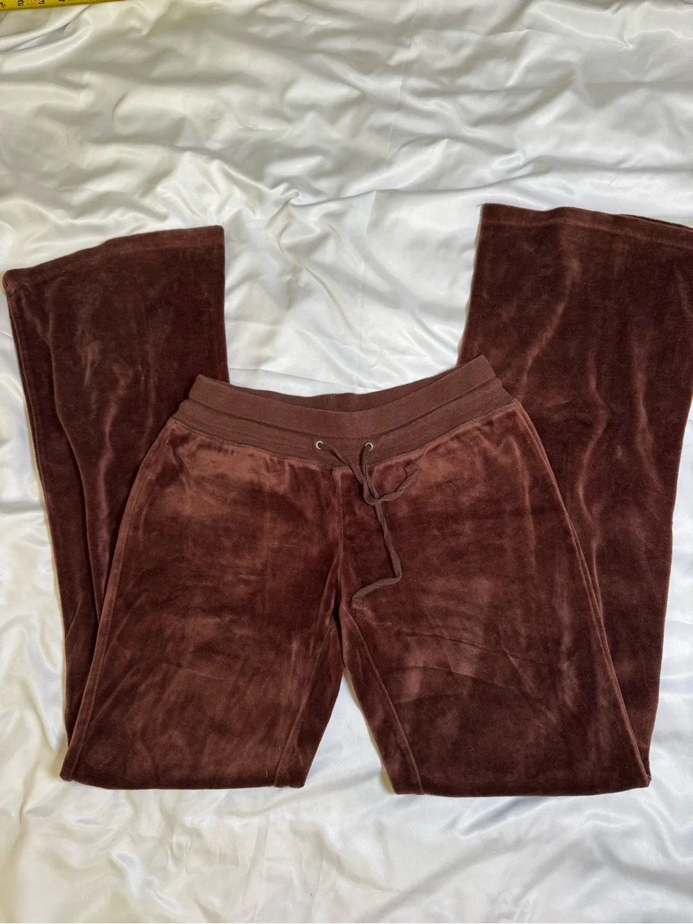 Blu Chic Cozy Brown Velour Flared Lounge Pants, Women’s Small